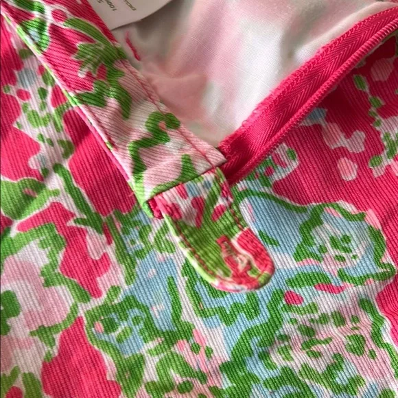 Lilly Pulitzer Pink and Green Floral Athletic Shorts - Picture 8 of 10